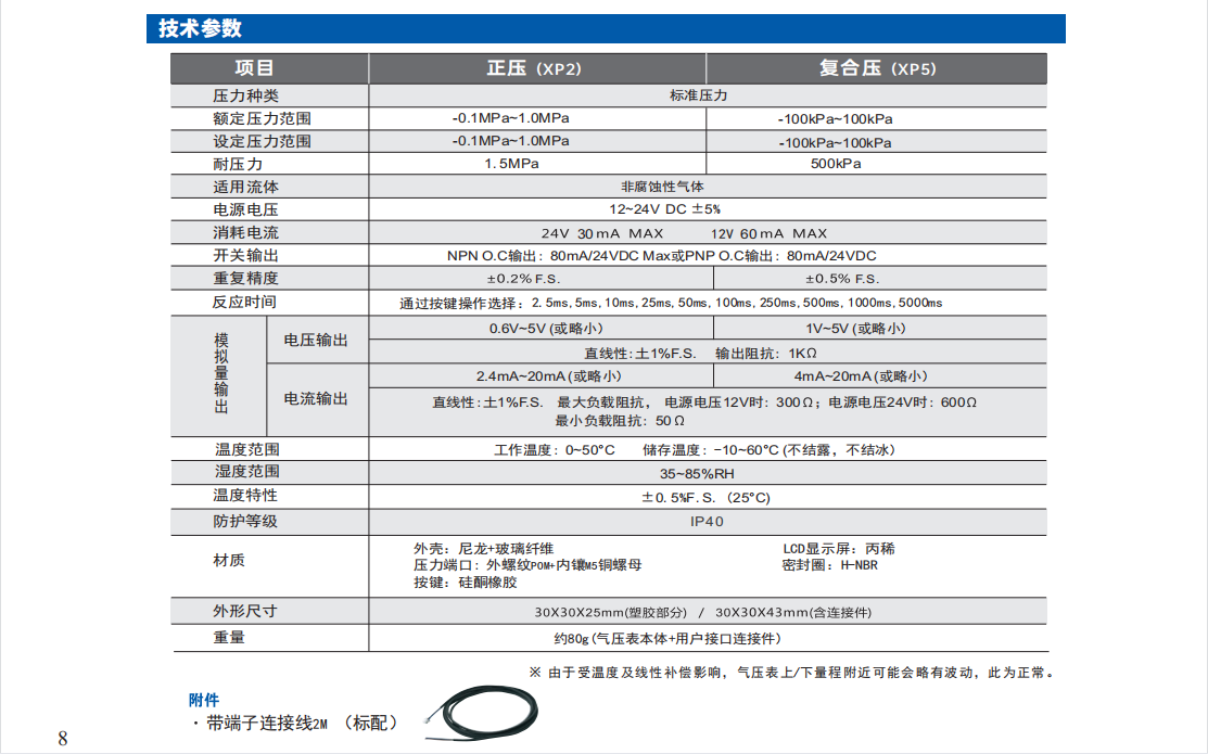 艾而特XP系列精密型數字氣壓傳感器